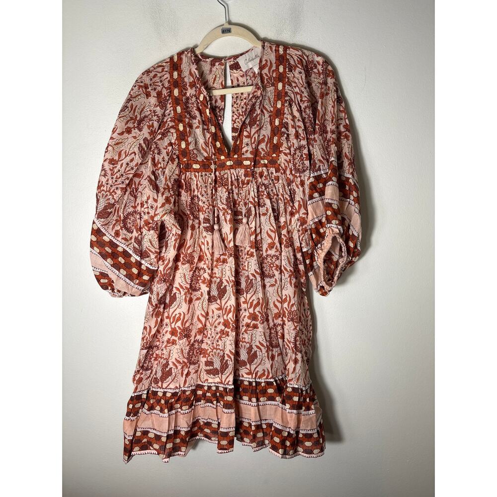 Cleobella Pink and Rust Floral Mini Dress